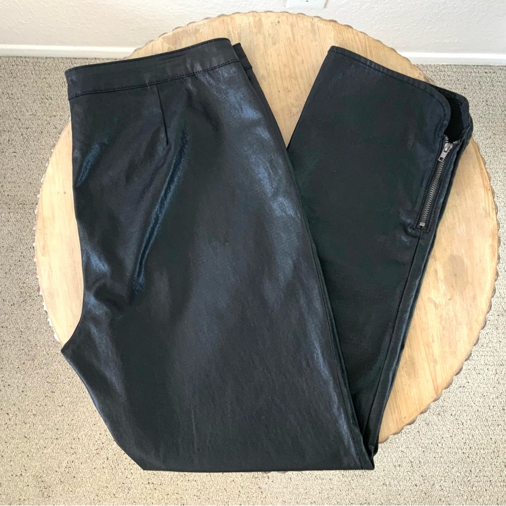 V Christina Coated Black Ankle Jeans, Sz 14